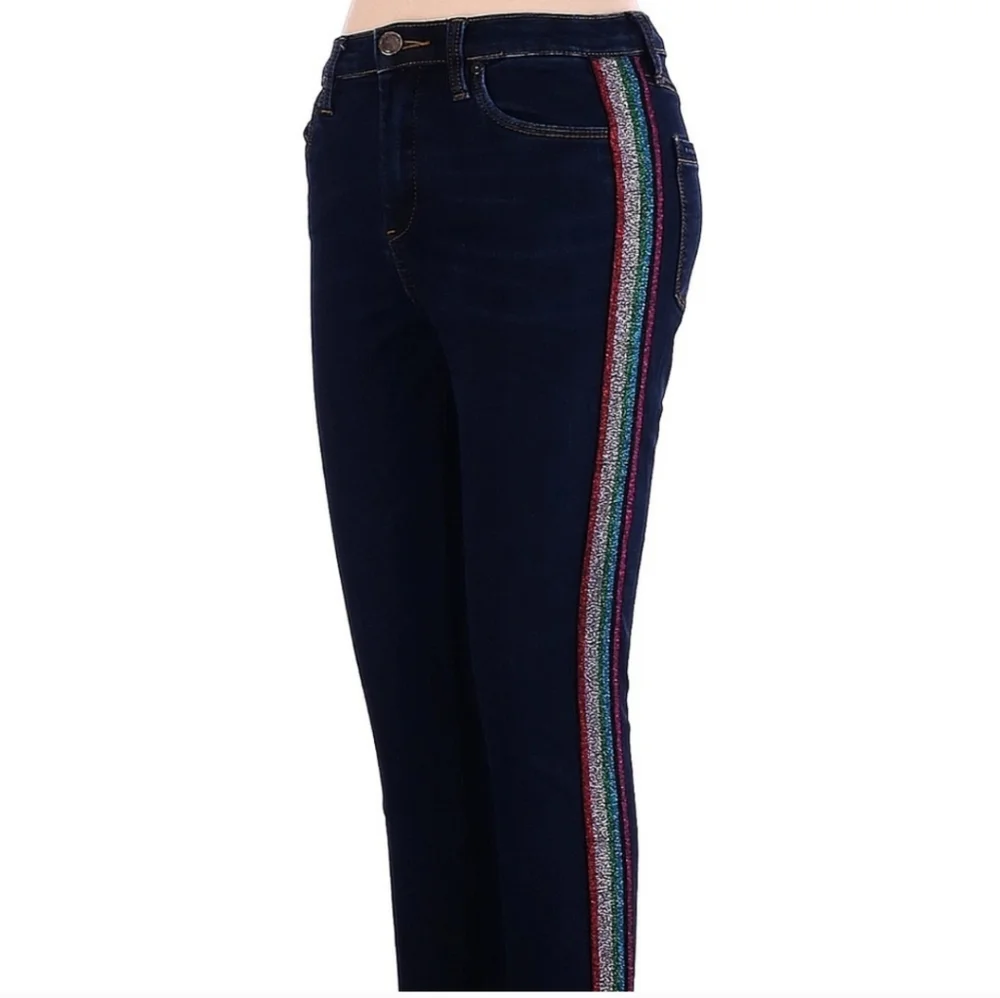 Blank NYC Dark Wash The Bond Skinny Rainbow Tuxudo Jeans